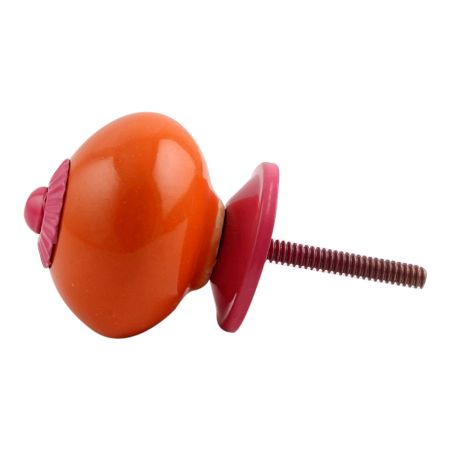 Solid Orange Pink Fitting Ceramic Knob